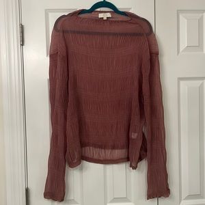 Pink Sheer Chiffon Crepe Shirt